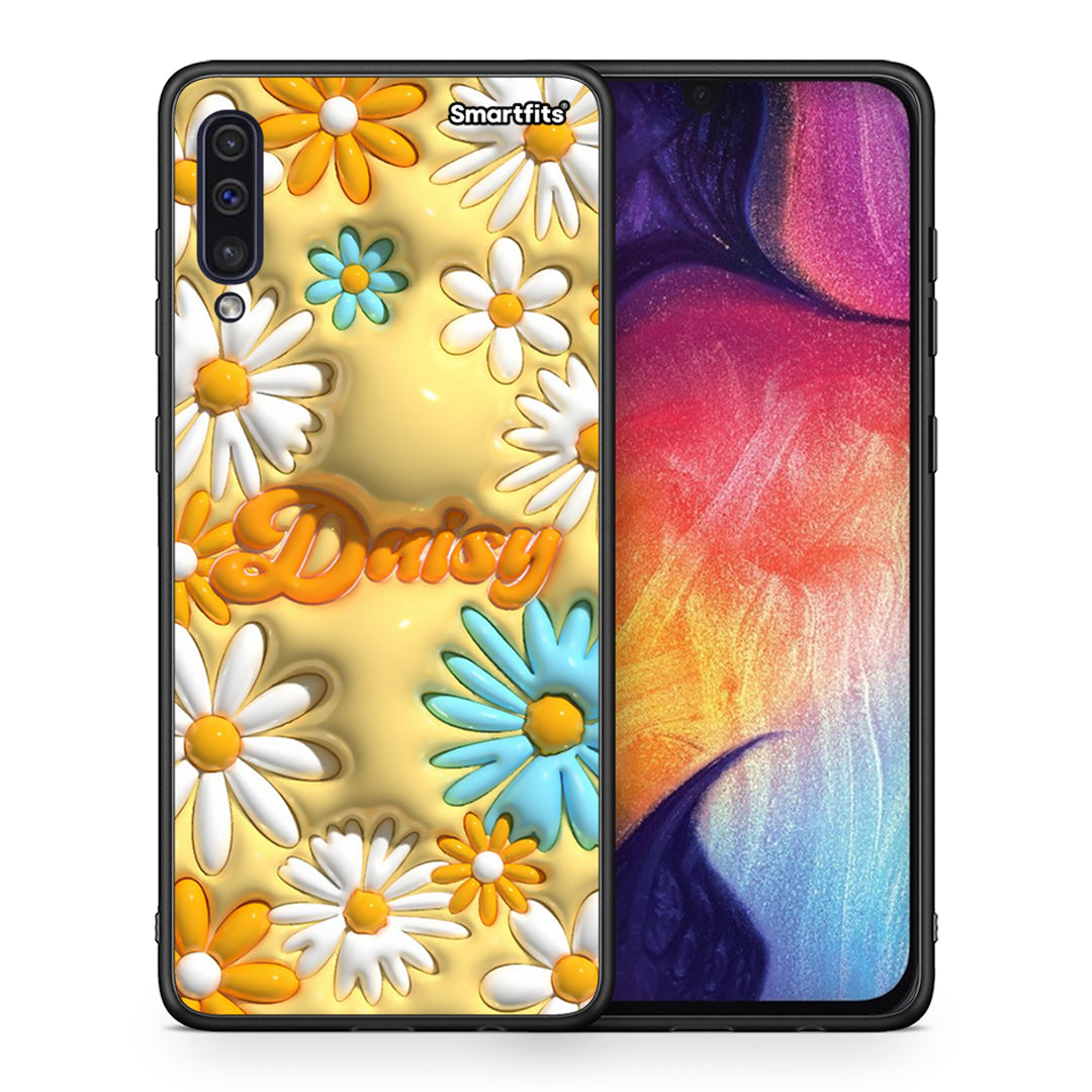 Θήκη Samsung A50/A30s Bubble Daisies από τη Smartfits με σχέδιο στο πίσω μέρος και μαύρο περίβλημα | Samsung A50/A30s Bubble Daisies case with colorful back and black bezels