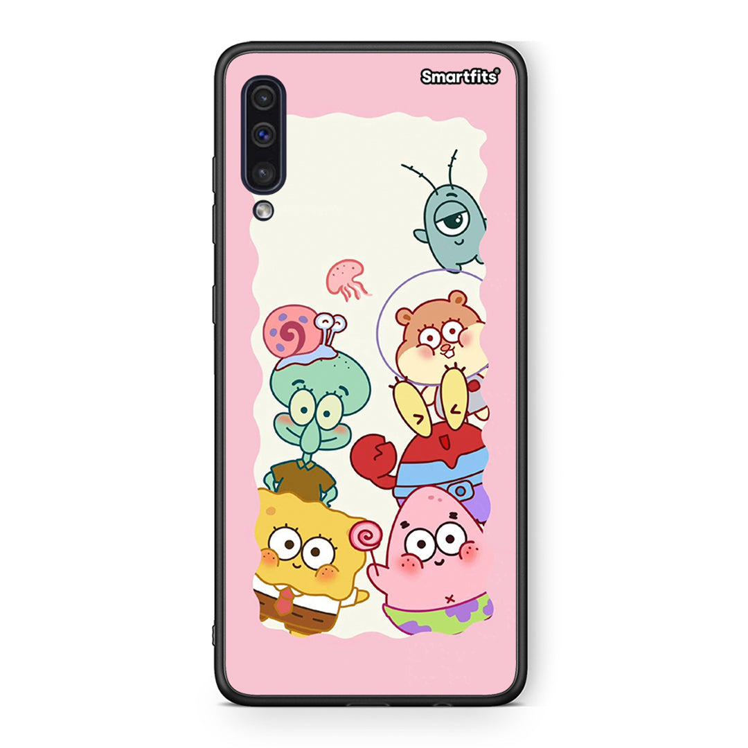 samsung a50 Cute Companion θήκη από τη Smartfits με σχέδιο στο πίσω μέρος και μαύρο περίβλημα | Smartphone case with colorful back and black bezels by Smartfits