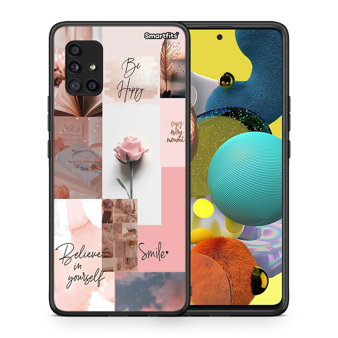 Θήκη Samsung Galaxy A51 5G Aesthetic Collage από τη Smartfits με σχέδιο στο πίσω μέρος και μαύρο περίβλημα | Samsung Galaxy A51 5G Aesthetic Collage case with colorful back and black bezels