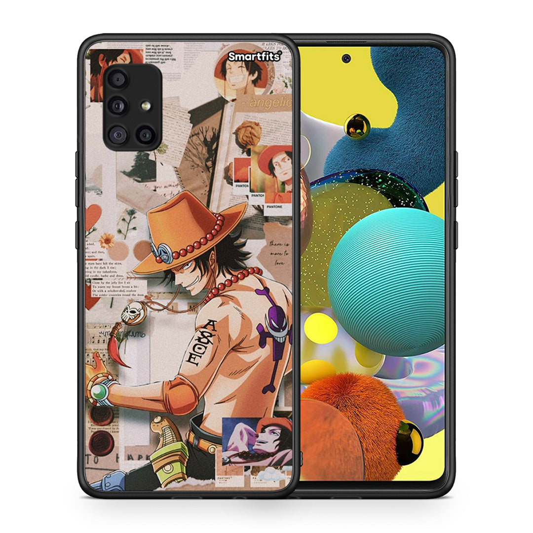 Θήκη Samsung Galaxy A51 5G Anime Collage από τη Smartfits με σχέδιο στο πίσω μέρος και μαύρο περίβλημα | Samsung Galaxy A51 5G Anime Collage case with colorful back and black bezels