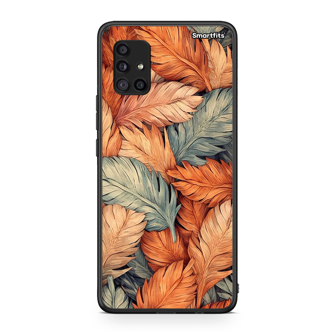 Samsung Galaxy A51 5G Autumn Leaves Θήκη από τη Smartfits με σχέδιο στο πίσω μέρος και μαύρο περίβλημα | Smartphone case with colorful back and black bezels by Smartfits