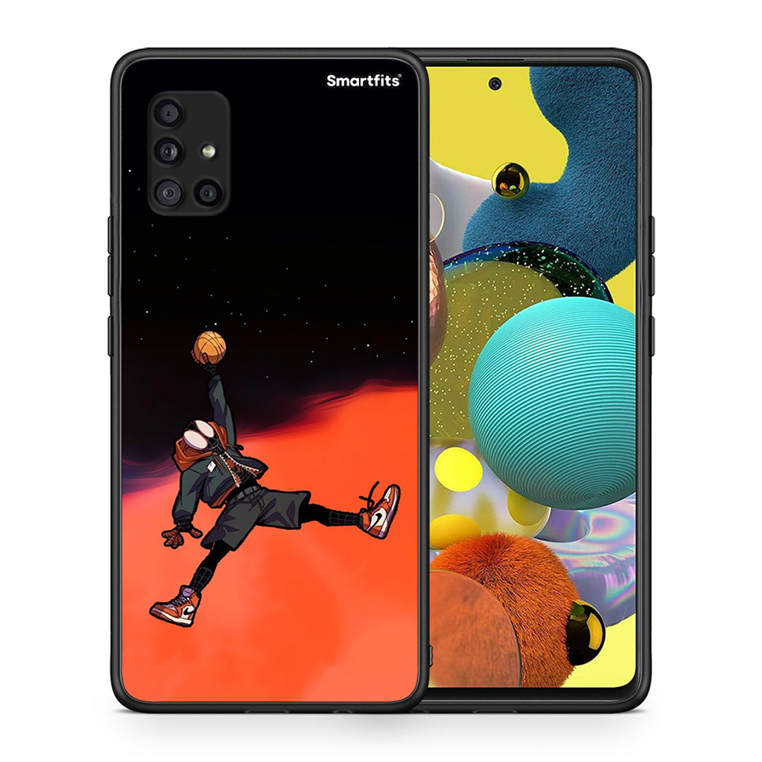 Θήκη Samsung Galaxy A51 5G Basketball Hero από τη Smartfits με σχέδιο στο πίσω μέρος και μαύρο περίβλημα | Samsung Galaxy A51 5G Basketball Hero case with colorful back and black bezels