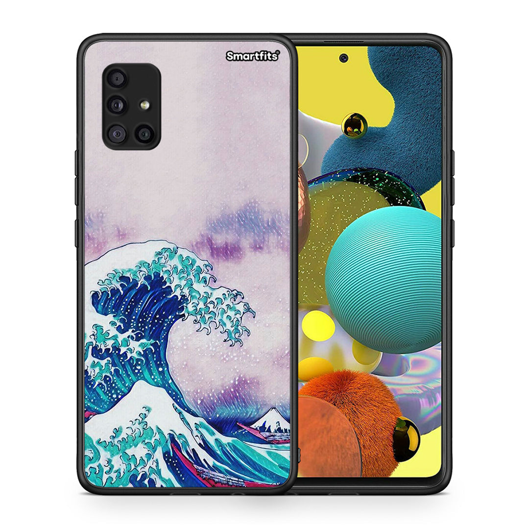 Θήκη Samsung Galaxy A51 5G Blue Waves από τη Smartfits με σχέδιο στο πίσω μέρος και μαύρο περίβλημα | Samsung Galaxy A51 5G Blue Waves case with colorful back and black bezels