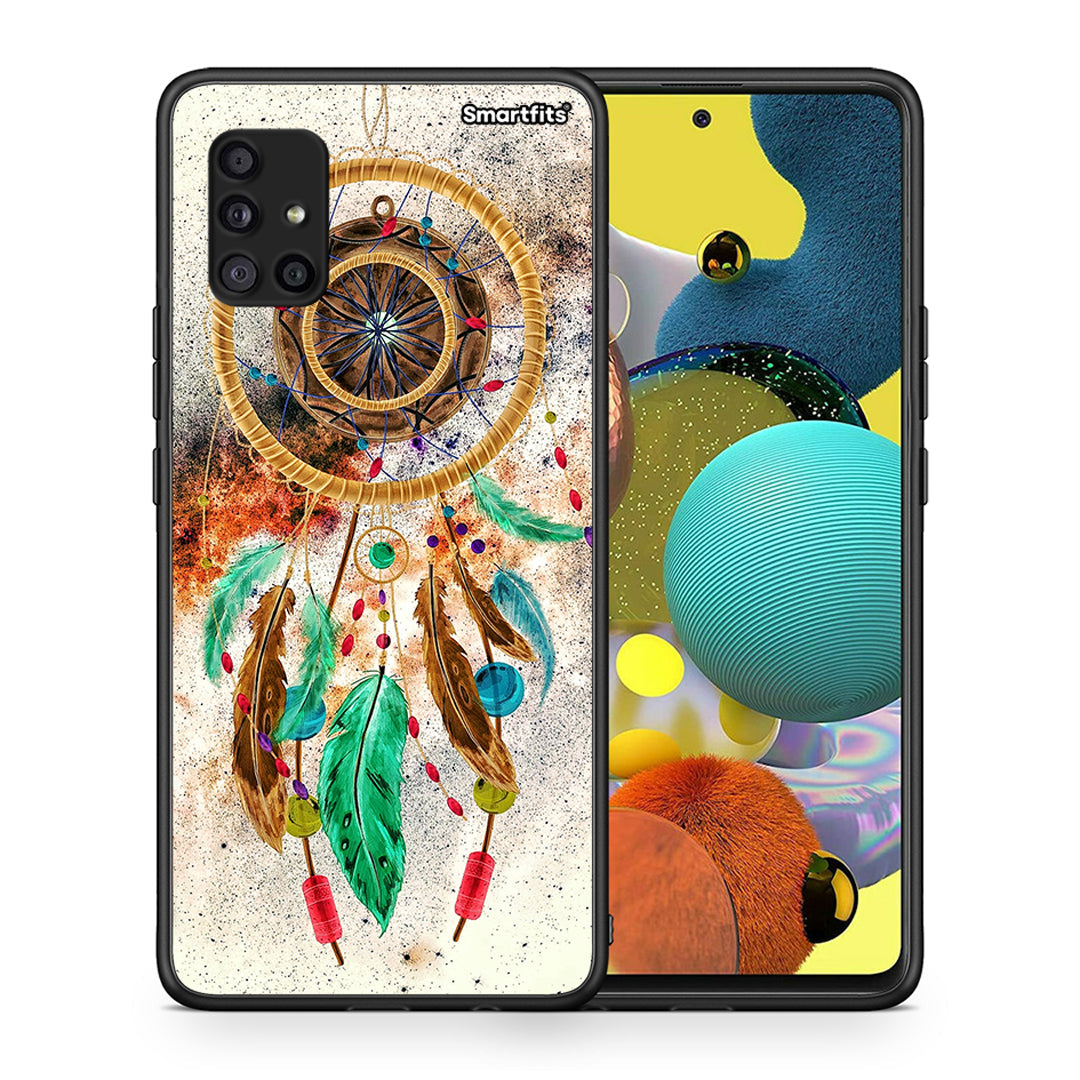 Θήκη Samsung Galaxy A51 5G DreamCatcher Boho από τη Smartfits με σχέδιο στο πίσω μέρος και μαύρο περίβλημα | Samsung Galaxy A51 5G DreamCatcher Boho case with colorful back and black bezels