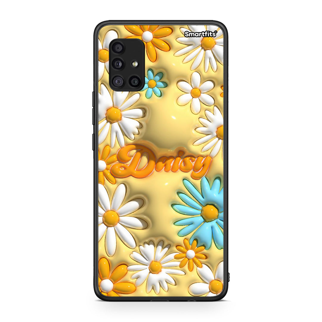 Samsung Galaxy A51 5G Bubble Daisies θήκη από τη Smartfits με σχέδιο στο πίσω μέρος και μαύρο περίβλημα | Smartphone case with colorful back and black bezels by Smartfits