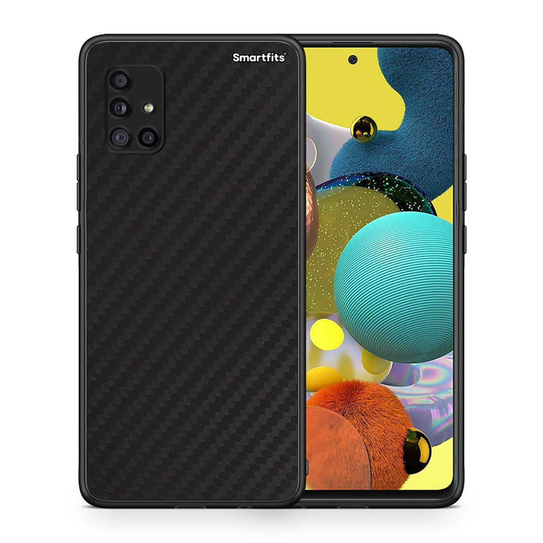 Θήκη Samsung Galaxy A51 5G Carbon Black από τη Smartfits με σχέδιο στο πίσω μέρος και μαύρο περίβλημα | Samsung Galaxy A51 5G Carbon Black case with colorful back and black bezels