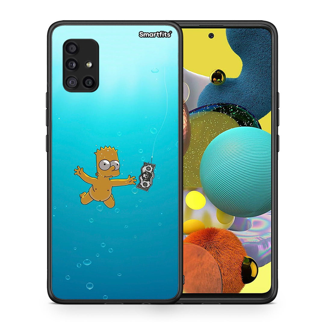 Θήκη Samsung Galaxy A51 5G Chasing Money από τη Smartfits με σχέδιο στο πίσω μέρος και μαύρο περίβλημα | Samsung Galaxy A51 5G Chasing Money case with colorful back and black bezels