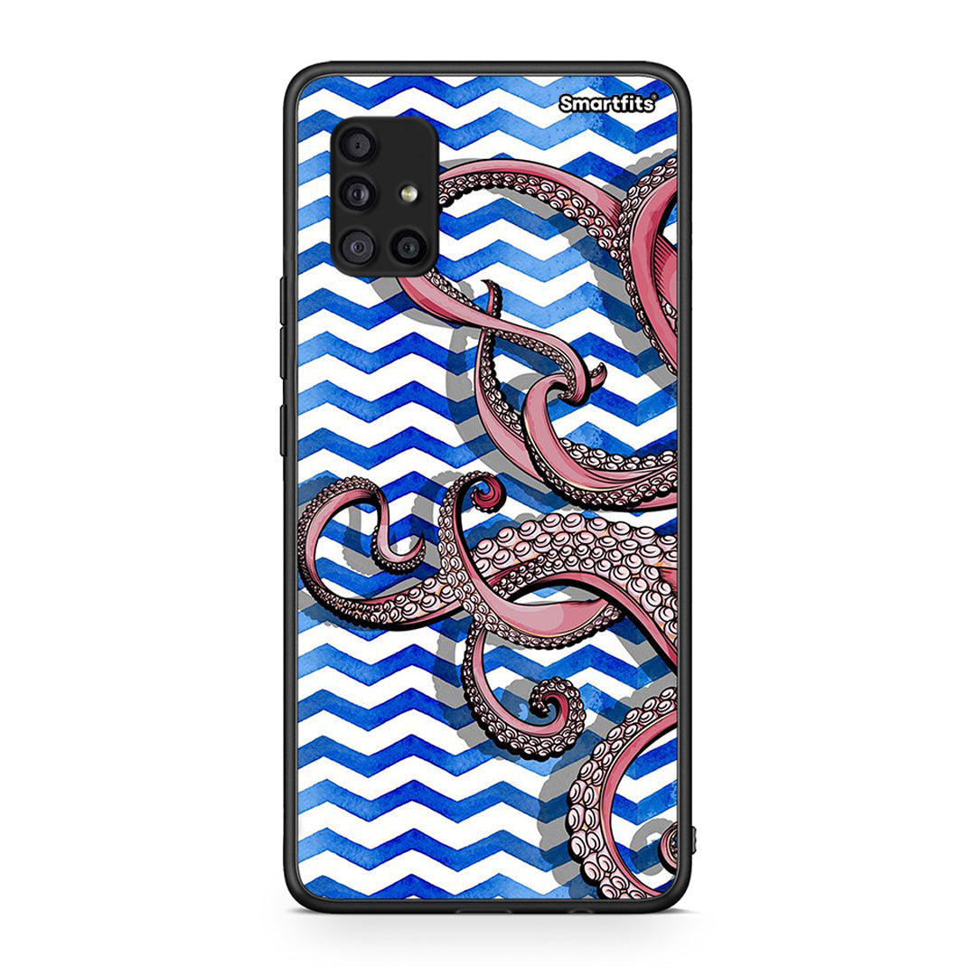 Samsung Galaxy A51 5G Chevron Devilfish θήκη από τη Smartfits με σχέδιο στο πίσω μέρος και μαύρο περίβλημα | Smartphone case with colorful back and black bezels by Smartfits