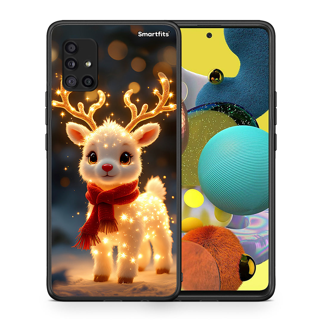 Θήκη Samsung Galaxy A51 5G Christmas Cutie από τη Smartfits με σχέδιο στο πίσω μέρος και μαύρο περίβλημα | Samsung Galaxy A51 5G Christmas Cutie case with colorful back and black bezels