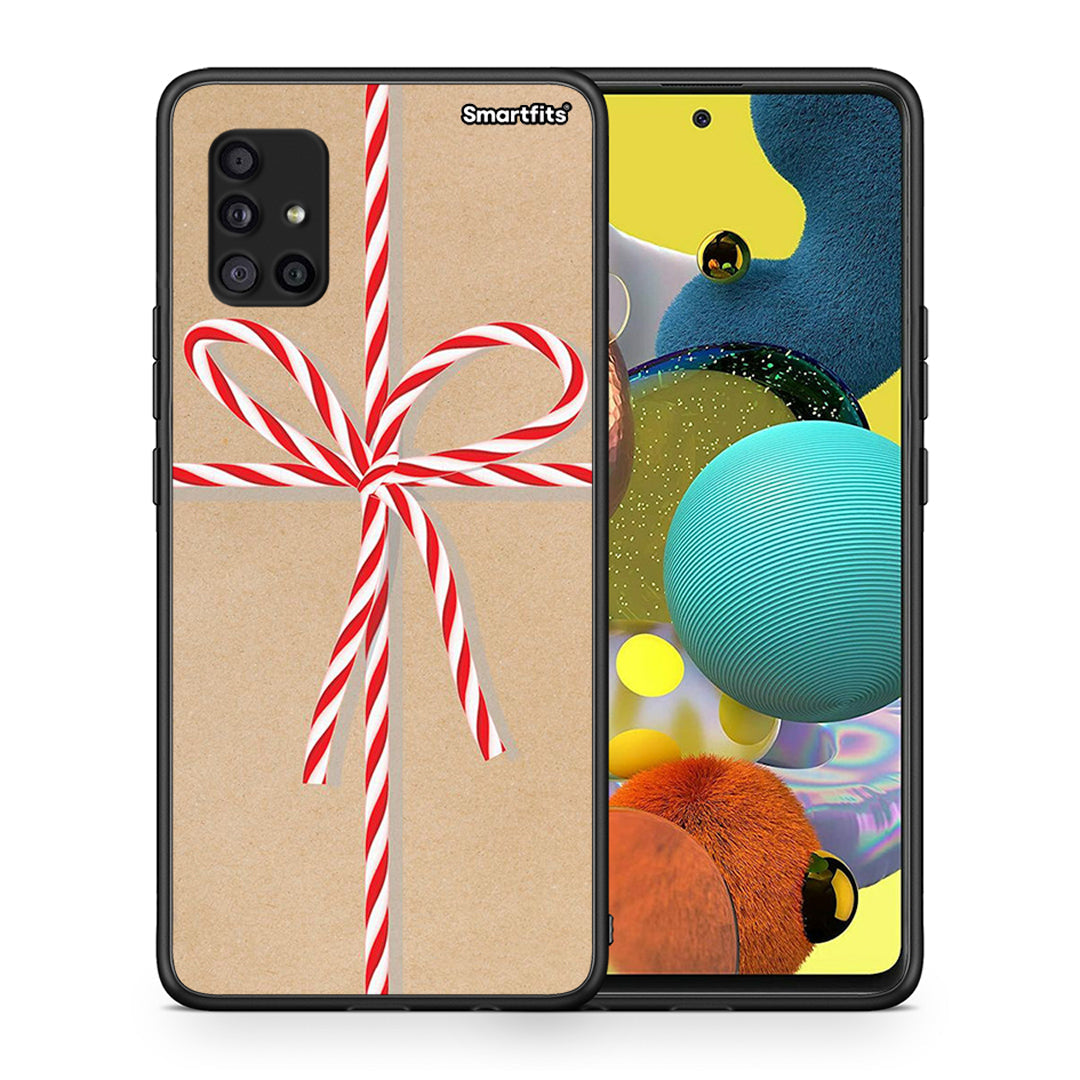 Θήκη Samsung Galaxy A51 5G Christmas Gift από τη Smartfits με σχέδιο στο πίσω μέρος και μαύρο περίβλημα | Samsung Galaxy A51 5G Christmas Gift case with colorful back and black bezels