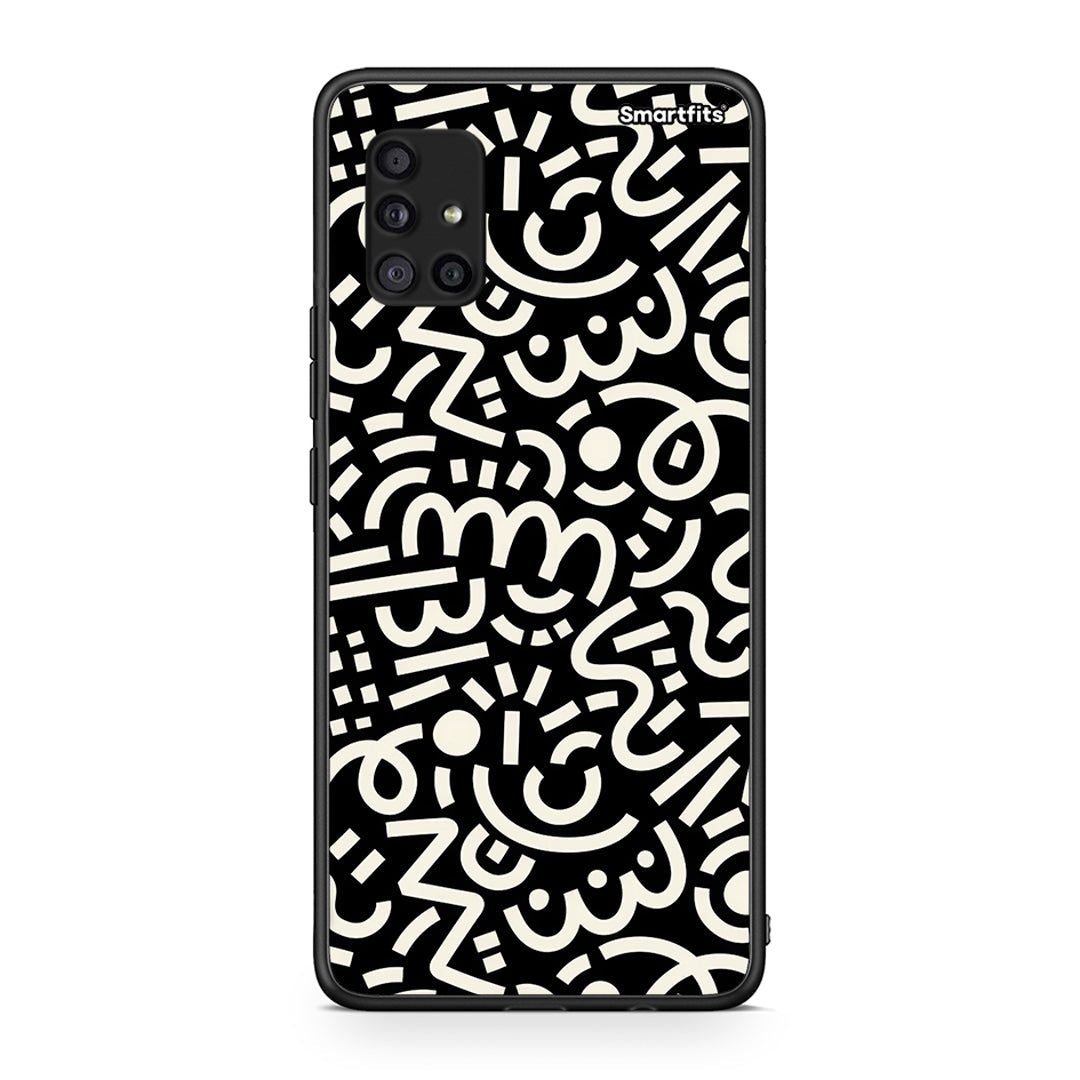 Samsung Galaxy A51 5G Doodle Art Θήκη από τη Smartfits με σχέδιο στο πίσω μέρος και μαύρο περίβλημα | Smartphone case with colorful back and black bezels by Smartfits