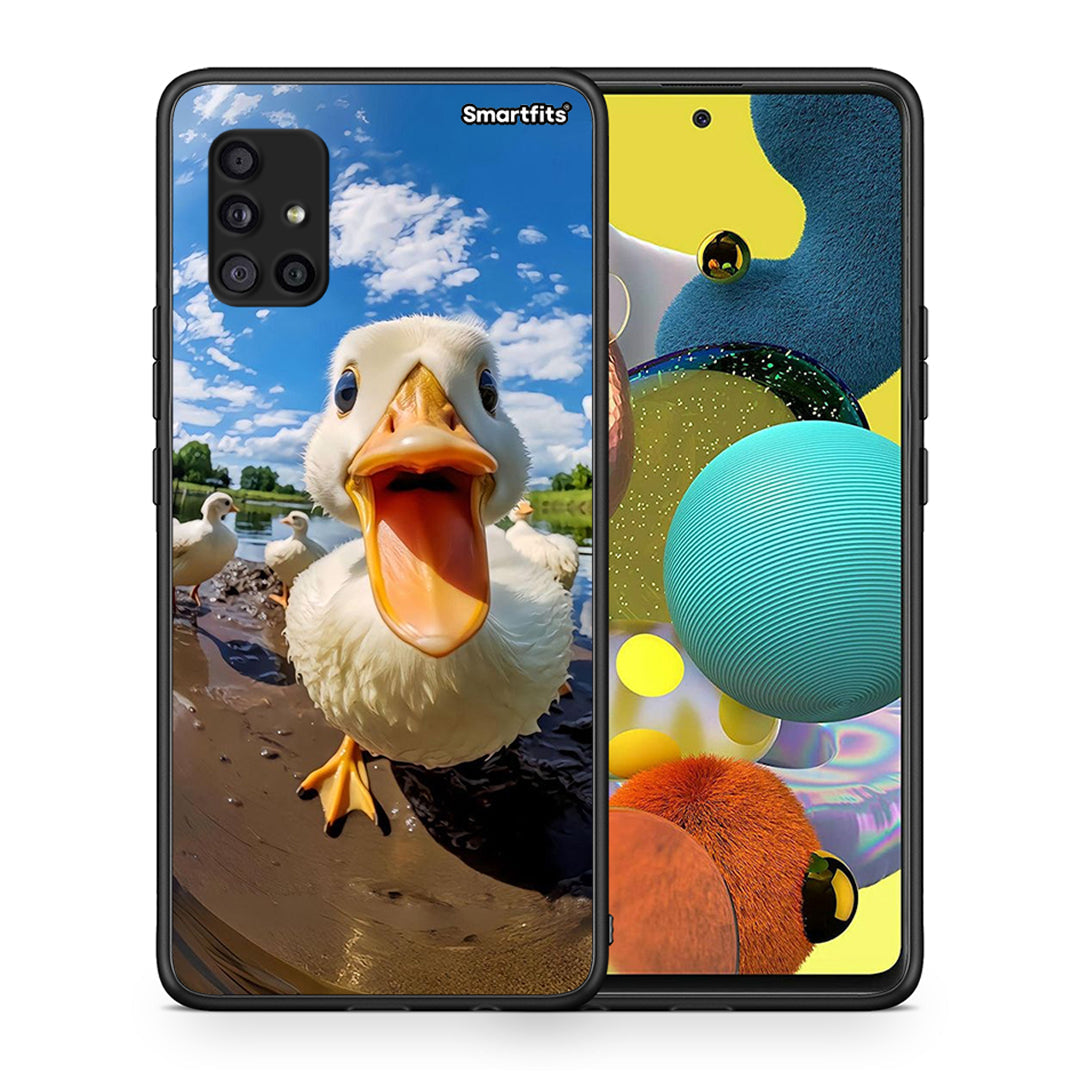 Θήκη Samsung Galaxy A51 5G Duck Face από τη Smartfits με σχέδιο στο πίσω μέρος και μαύρο περίβλημα | Samsung Galaxy A51 5G Duck Face case with colorful back and black bezels