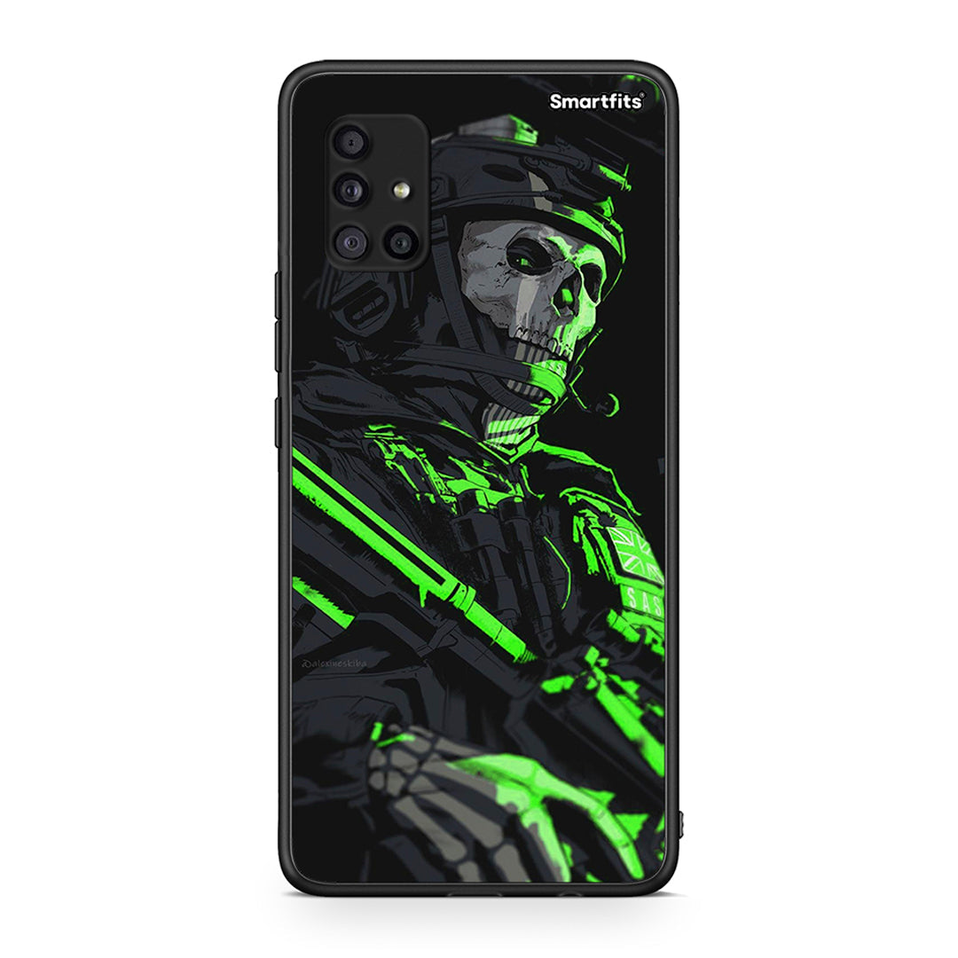 Samsung Galaxy A51 5G Green Soldier Θήκη Αγίου Βαλεντίνου από τη Smartfits με σχέδιο στο πίσω μέρος και μαύρο περίβλημα | Smartphone case with colorful back and black bezels by Smartfits