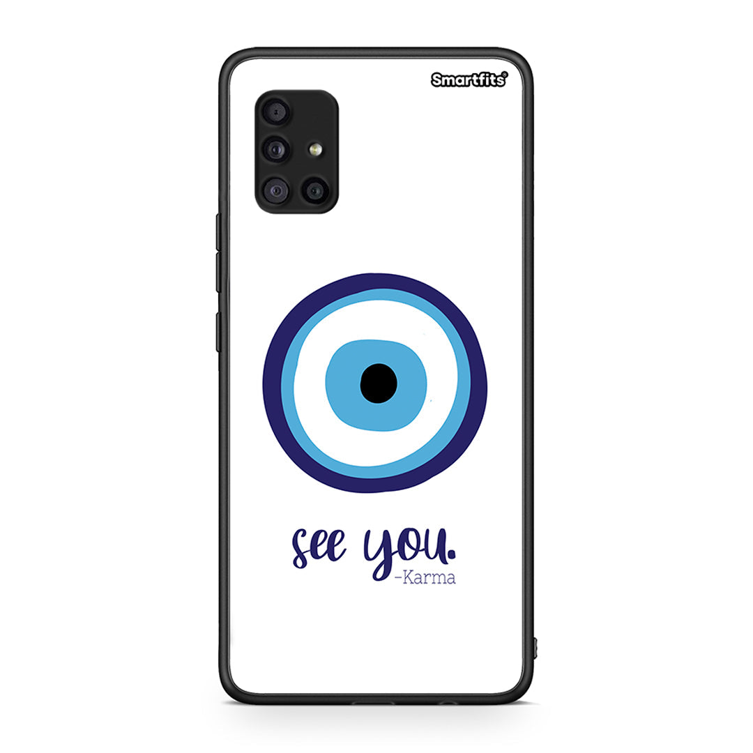 Samsung Galaxy A51 5G Karma Says θήκη από τη Smartfits με σχέδιο στο πίσω μέρος και μαύρο περίβλημα | Smartphone case with colorful back and black bezels by Smartfits