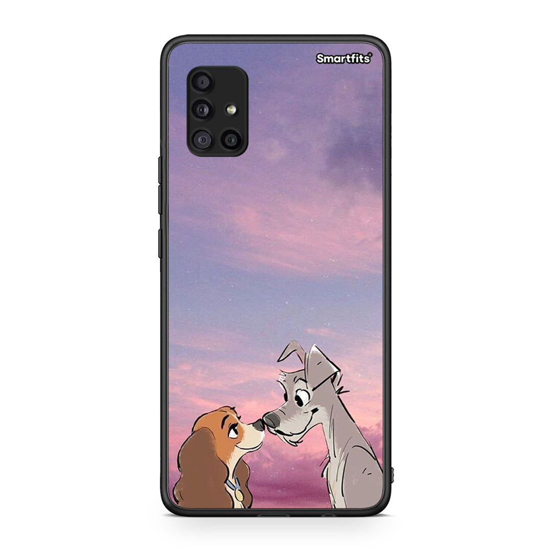 Samsung Galaxy A51 5G Lady And Tramp θήκη από τη Smartfits με σχέδιο στο πίσω μέρος και μαύρο περίβλημα | Smartphone case with colorful back and black bezels by Smartfits