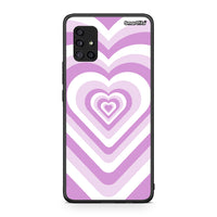 Thumbnail for Samsung Galaxy A51 5G Lilac Hearts θήκη από τη Smartfits με σχέδιο στο πίσω μέρος και μαύρο περίβλημα | Smartphone case with colorful back and black bezels by Smartfits