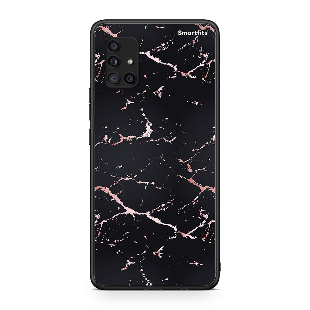 4 - Samsung Galaxy A51 5G Black Rosegold Marble case, cover, bumper