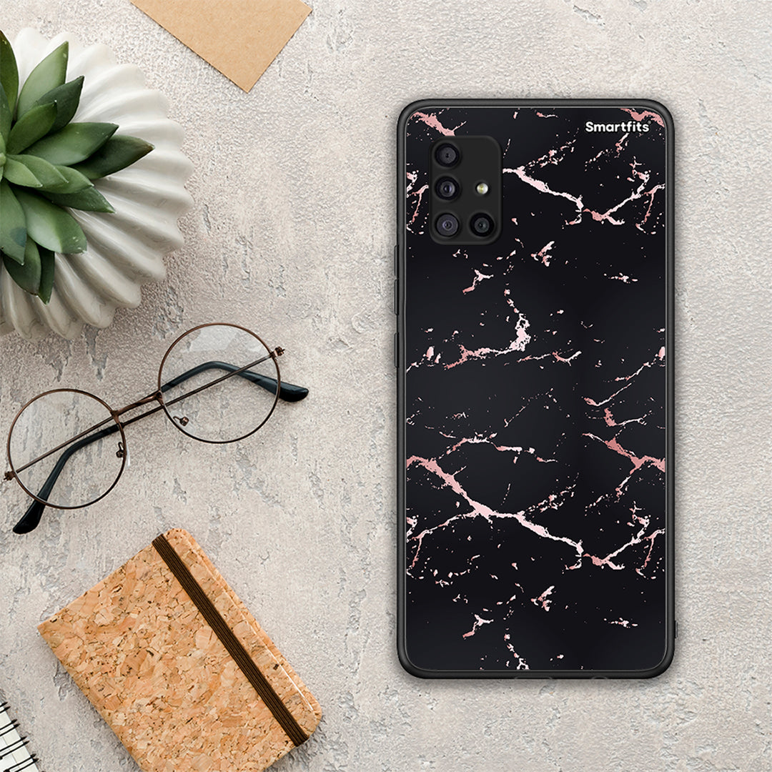 Marble Black Rosegold - Samsung Galaxy A51 5G θήκη