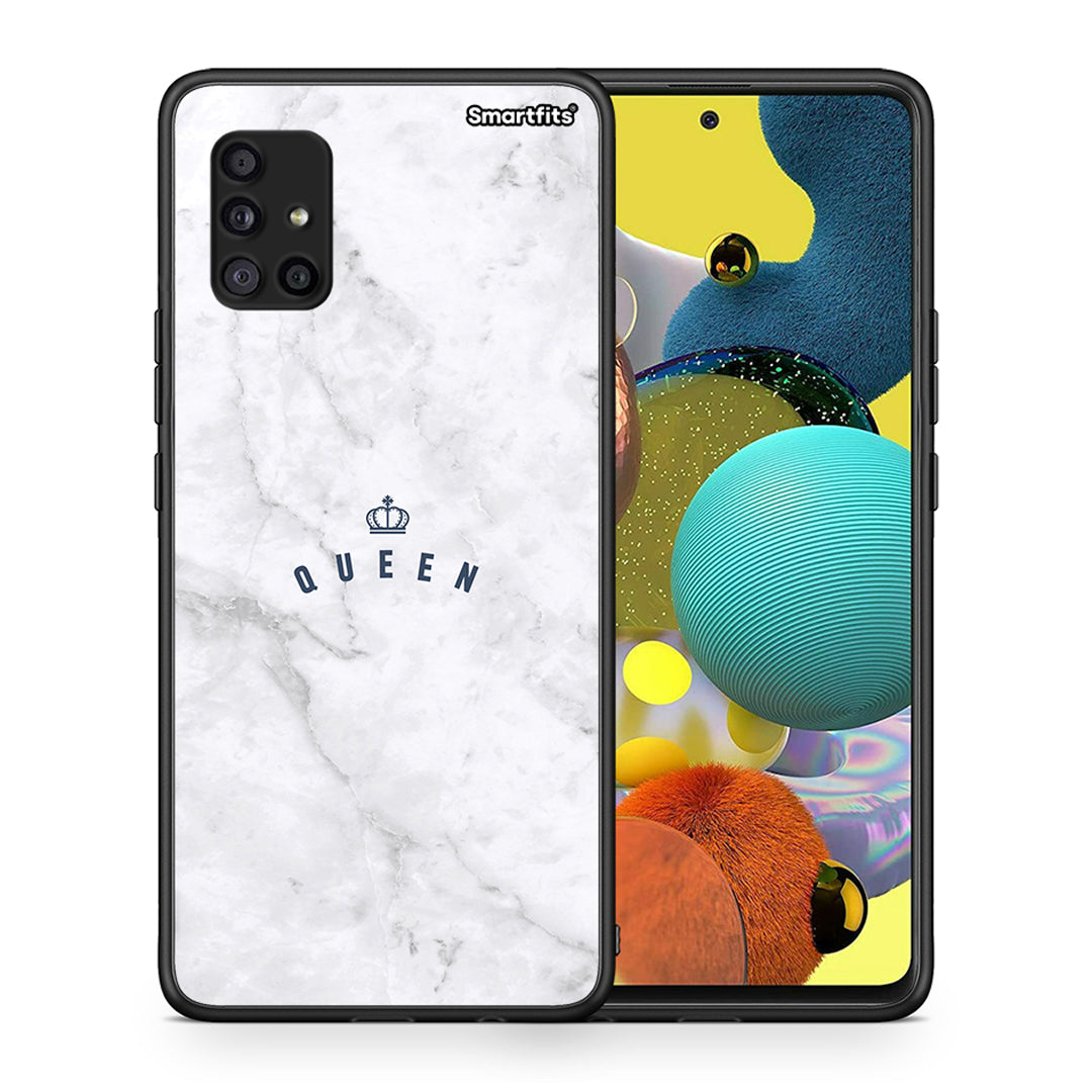 Θήκη Samsung Galaxy A51 5G Queen Marble από τη Smartfits με σχέδιο στο πίσω μέρος και μαύρο περίβλημα | Samsung Galaxy A51 5G Queen Marble case with colorful back and black bezels