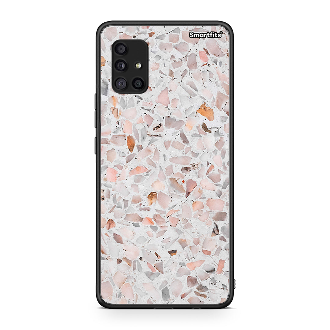 Samsung Galaxy A51 5G Marble Terrazzo θήκη από τη Smartfits με σχέδιο στο πίσω μέρος και μαύρο περίβλημα | Smartphone case with colorful back and black bezels by Smartfits