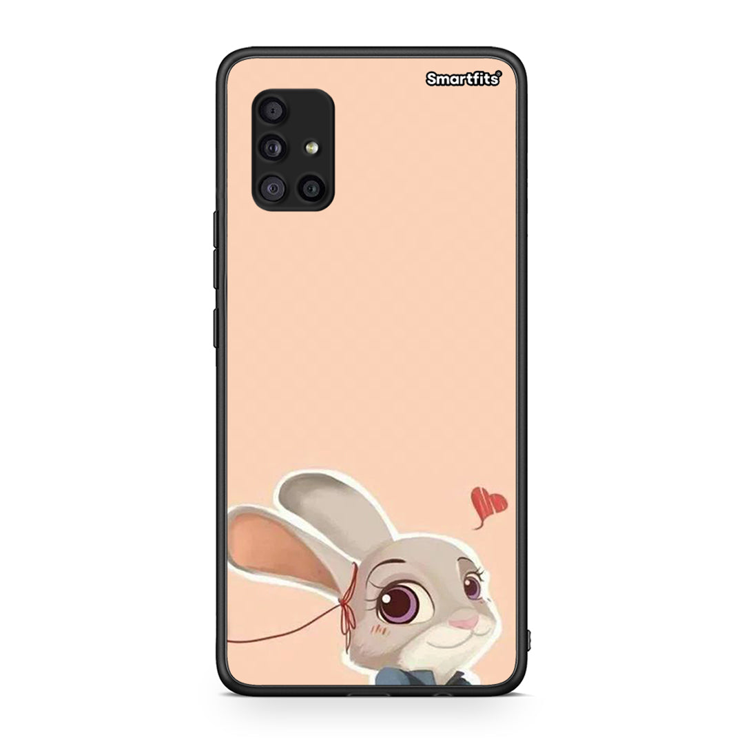 Samsung Galaxy A51 5G Nick Wilde And Judy Hopps Love 2 θήκη από τη Smartfits με σχέδιο στο πίσω μέρος και μαύρο περίβλημα | Smartphone case with colorful back and black bezels by Smartfits