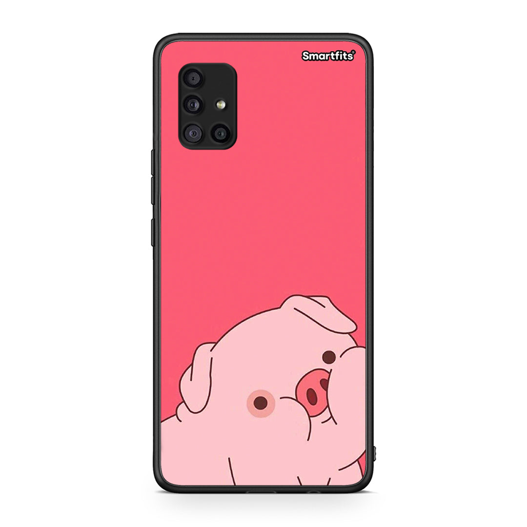 Samsung Galaxy A51 5G Pig Love 1 Θήκη Αγίου Βαλεντίνου από τη Smartfits με σχέδιο στο πίσω μέρος και μαύρο περίβλημα | Smartphone case with colorful back and black bezels by Smartfits