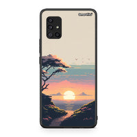 Thumbnail for Samsung Galaxy A51 5G Pixel Sunset Θήκη από τη Smartfits με σχέδιο στο πίσω μέρος και μαύρο περίβλημα | Smartphone case with colorful back and black bezels by Smartfits