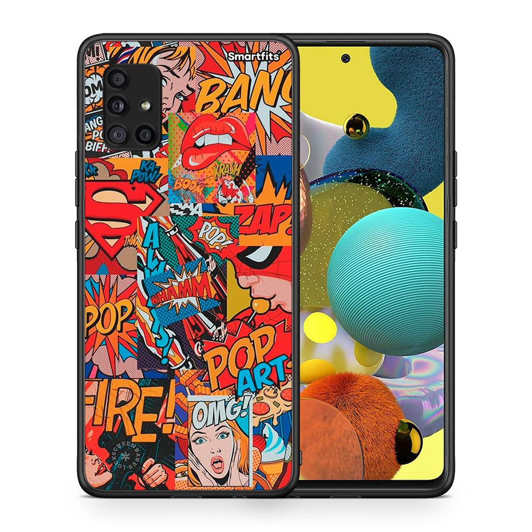 Θήκη Samsung Galaxy A51 5G PopArt OMG από τη Smartfits με σχέδιο στο πίσω μέρος και μαύρο περίβλημα | Samsung Galaxy A51 5G PopArt OMG case with colorful back and black bezels