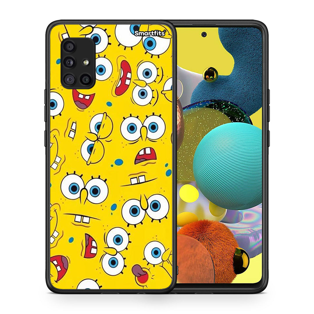 Θήκη Samsung Galaxy A51 5G Sponge PopArt από τη Smartfits με σχέδιο στο πίσω μέρος και μαύρο περίβλημα | Samsung Galaxy A51 5G Sponge PopArt case with colorful back and black bezels