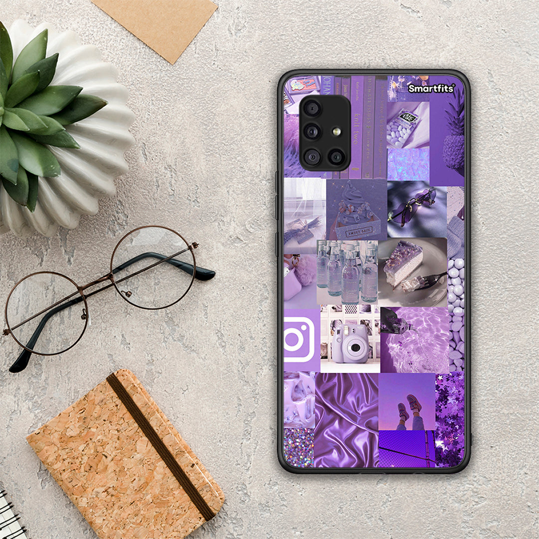 Purple Aesthetic Collage - Samsung Galaxy A51 5G θήκη