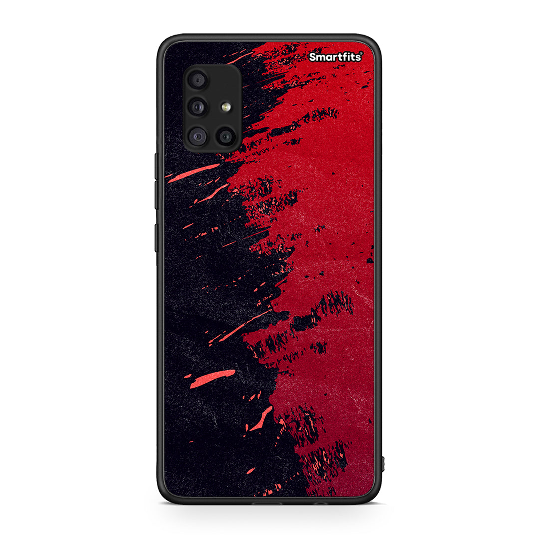 Samsung Galaxy A51 5G Red Paint Θήκη Αγίου Βαλεντίνου από τη Smartfits με σχέδιο στο πίσω μέρος και μαύρο περίβλημα | Smartphone case with colorful back and black bezels by Smartfits