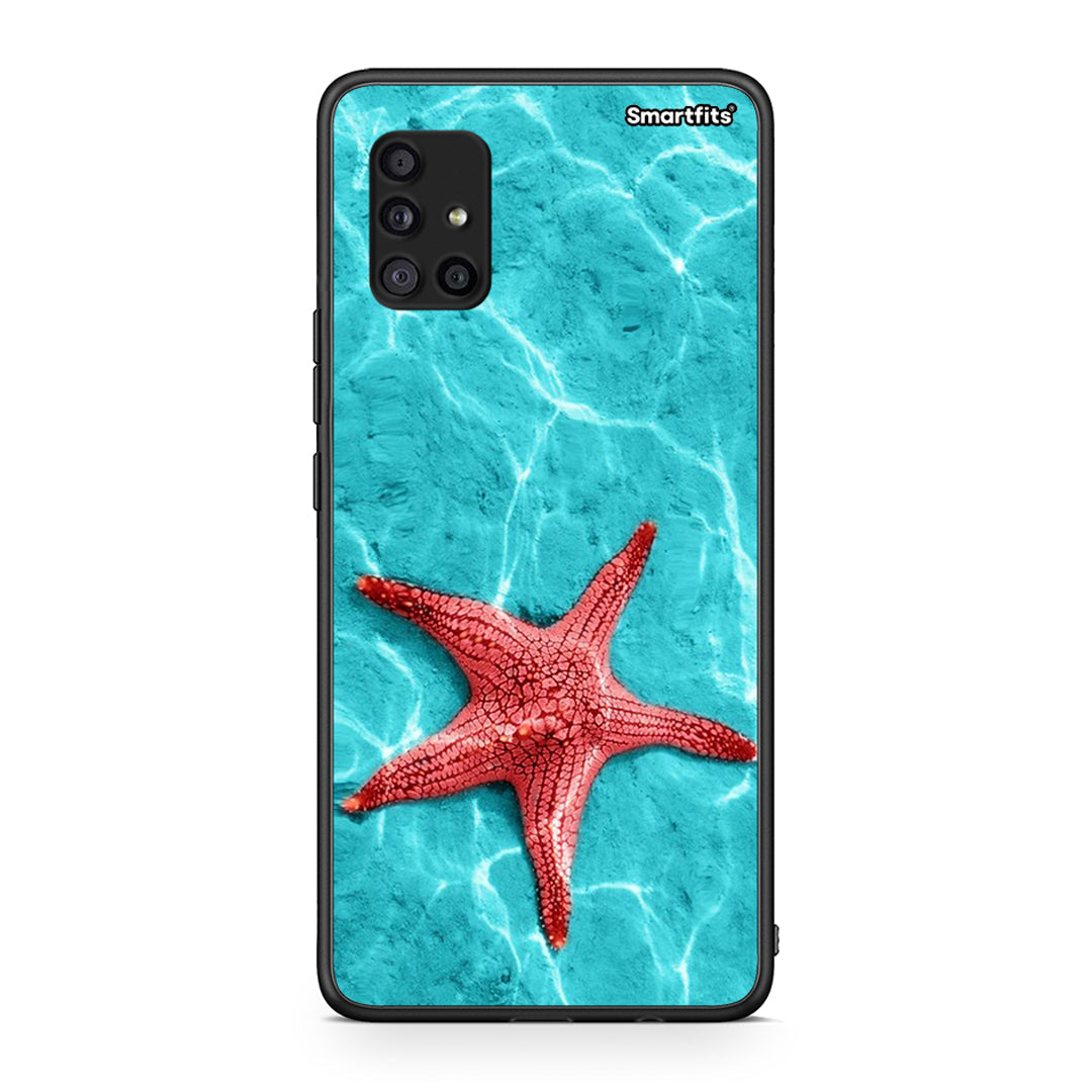 Samsung Galaxy A51 5G Red Starfish Θήκη από τη Smartfits με σχέδιο στο πίσω μέρος και μαύρο περίβλημα | Smartphone case with colorful back and black bezels by Smartfits