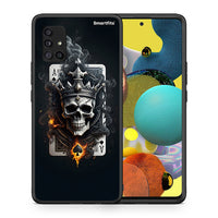 Thumbnail for Θήκη Samsung Galaxy A51 5G Skull King Ace από τη Smartfits με σχέδιο στο πίσω μέρος και μαύρο περίβλημα | Samsung Galaxy A51 5G Skull King Ace case with colorful back and black bezels