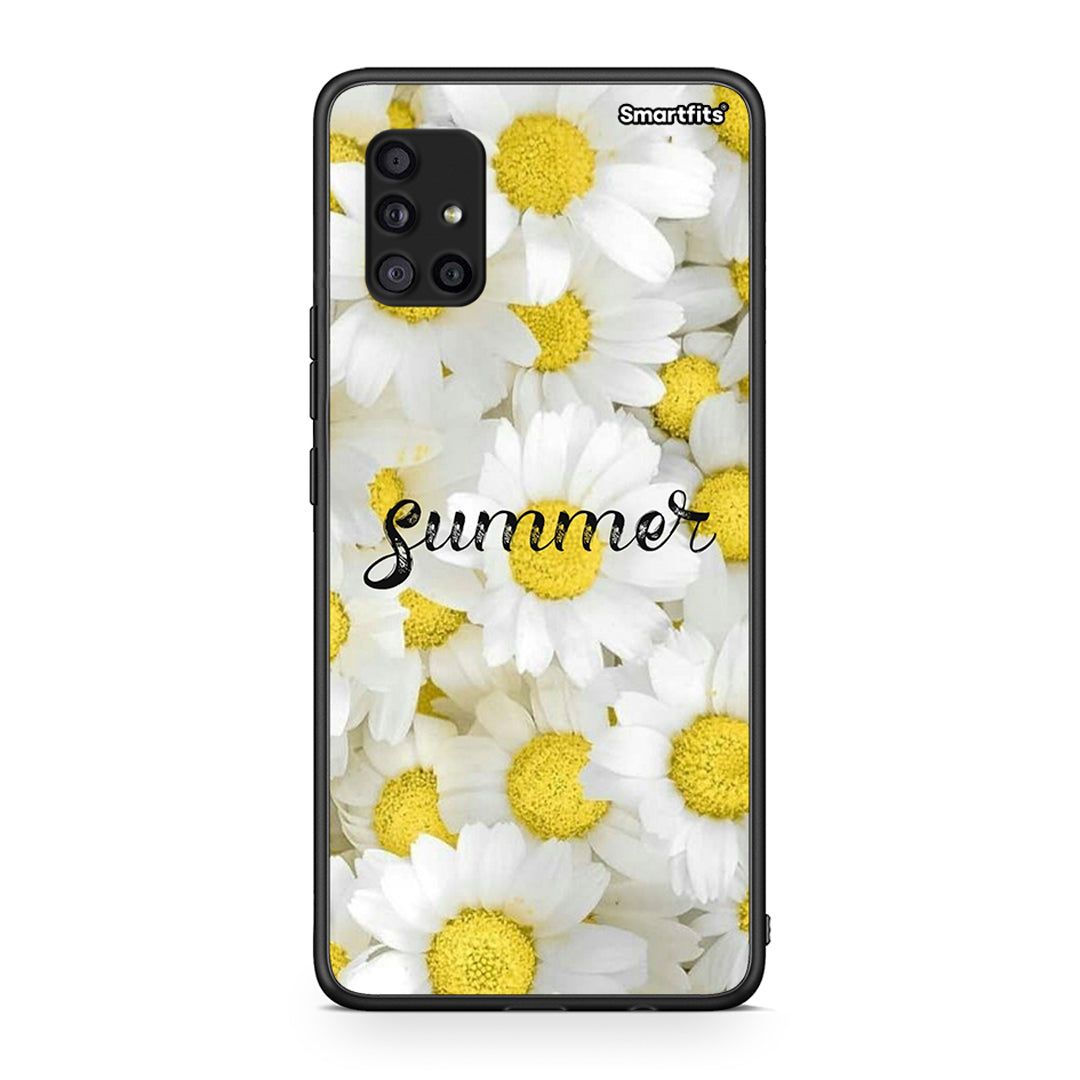 Samsung Galaxy A51 5G Summer Daisies Θήκη από τη Smartfits με σχέδιο στο πίσω μέρος και μαύρο περίβλημα | Smartphone case with colorful back and black bezels by Smartfits