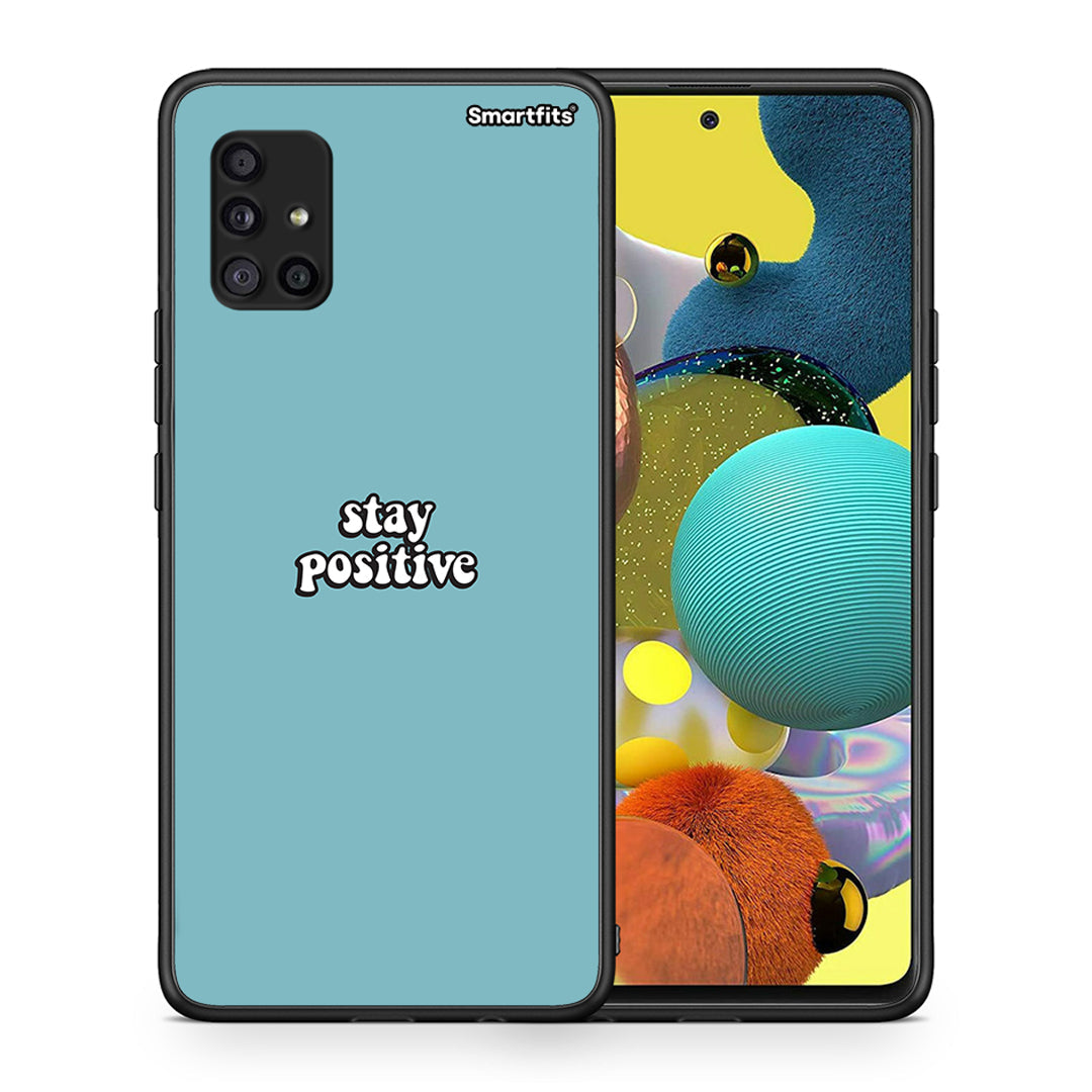 Θήκη Samsung Galaxy A51 5G Positive Text από τη Smartfits με σχέδιο στο πίσω μέρος και μαύρο περίβλημα | Samsung Galaxy A51 5G Positive Text case with colorful back and black bezels