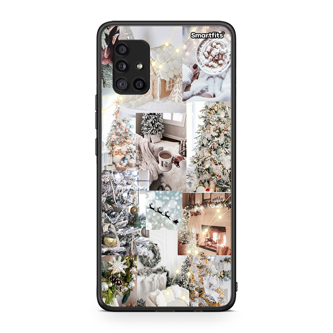 Samsung Galaxy A51 5G White Christmas θήκη από τη Smartfits με σχέδιο στο πίσω μέρος και μαύρο περίβλημα | Smartphone case with colorful back and black bezels by Smartfits