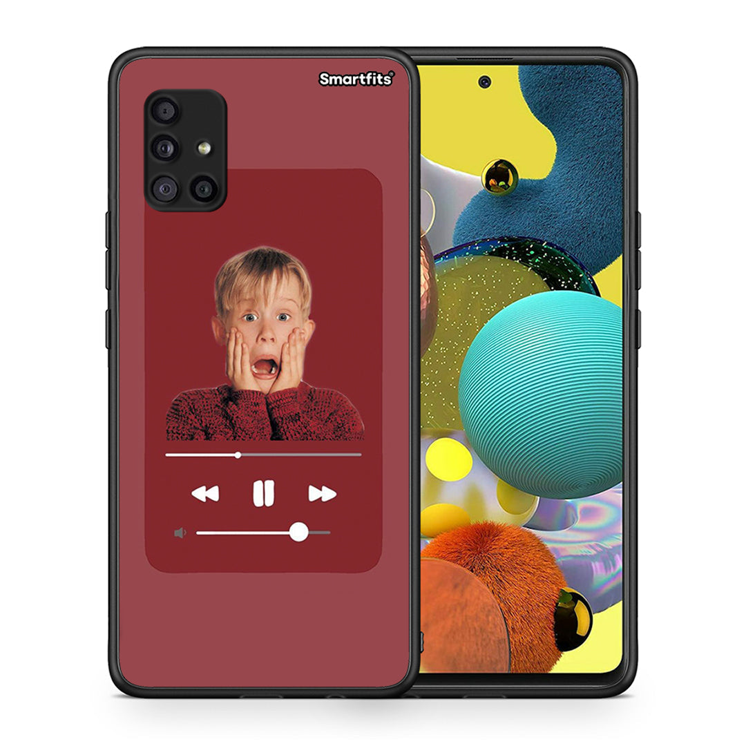 Θήκη Samsung Galaxy A51 5G Xmas Alone Music από τη Smartfits με σχέδιο στο πίσω μέρος και μαύρο περίβλημα | Samsung Galaxy A51 5G Xmas Alone Music case with colorful back and black bezels