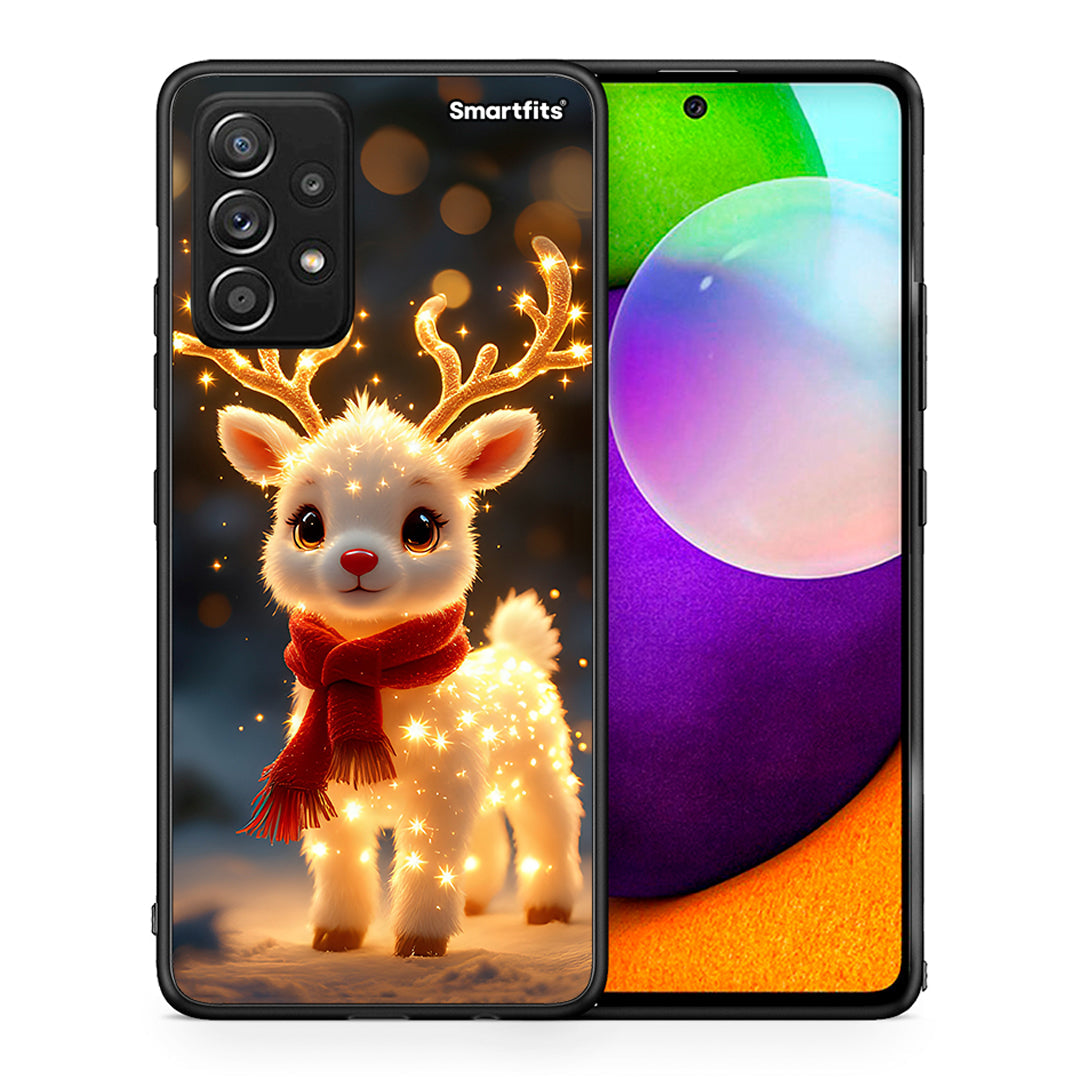 Θήκη Samsung Galaxy A52 Christmas Cutie από τη Smartfits με σχέδιο στο πίσω μέρος και μαύρο περίβλημα | Samsung Galaxy A52 Christmas Cutie case with colorful back and black bezels