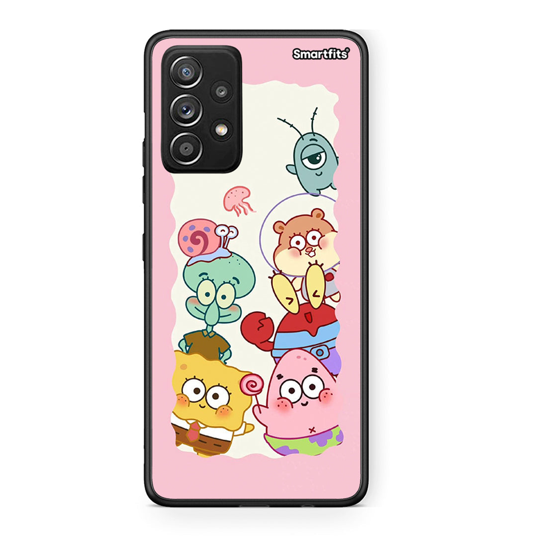 Samsung Galaxy A52 Cute Companion θήκη από τη Smartfits με σχέδιο στο πίσω μέρος και μαύρο περίβλημα | Smartphone case with colorful back and black bezels by Smartfits