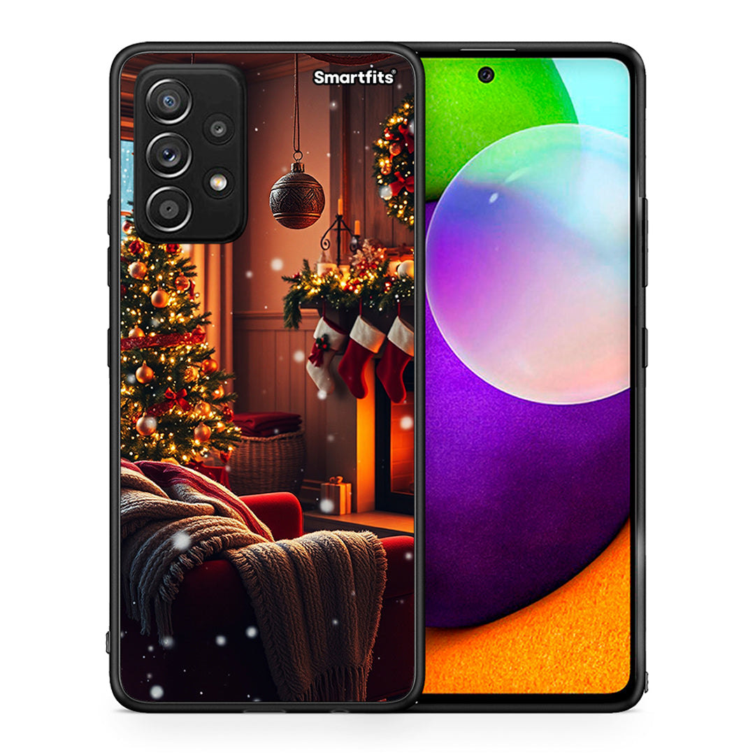 Θήκη Samsung Galaxy A52 Home For Christmas από τη Smartfits με σχέδιο στο πίσω μέρος και μαύρο περίβλημα | Samsung Galaxy A52 Home For Christmas case with colorful back and black bezels