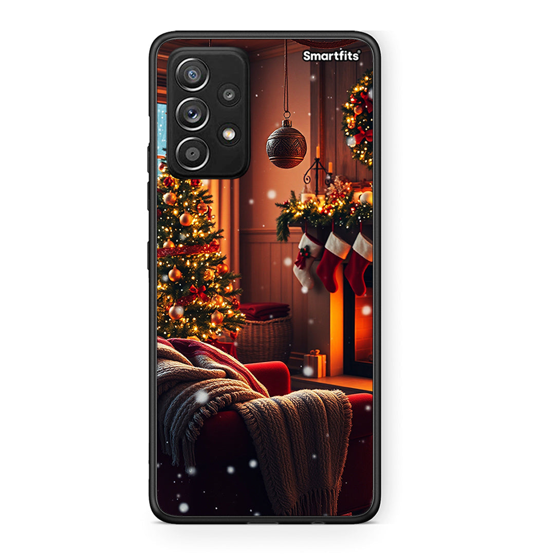 Samsung Galaxy A52 Home For Christmas θήκη από τη Smartfits με σχέδιο στο πίσω μέρος και μαύρο περίβλημα | Smartphone case with colorful back and black bezels by Smartfits