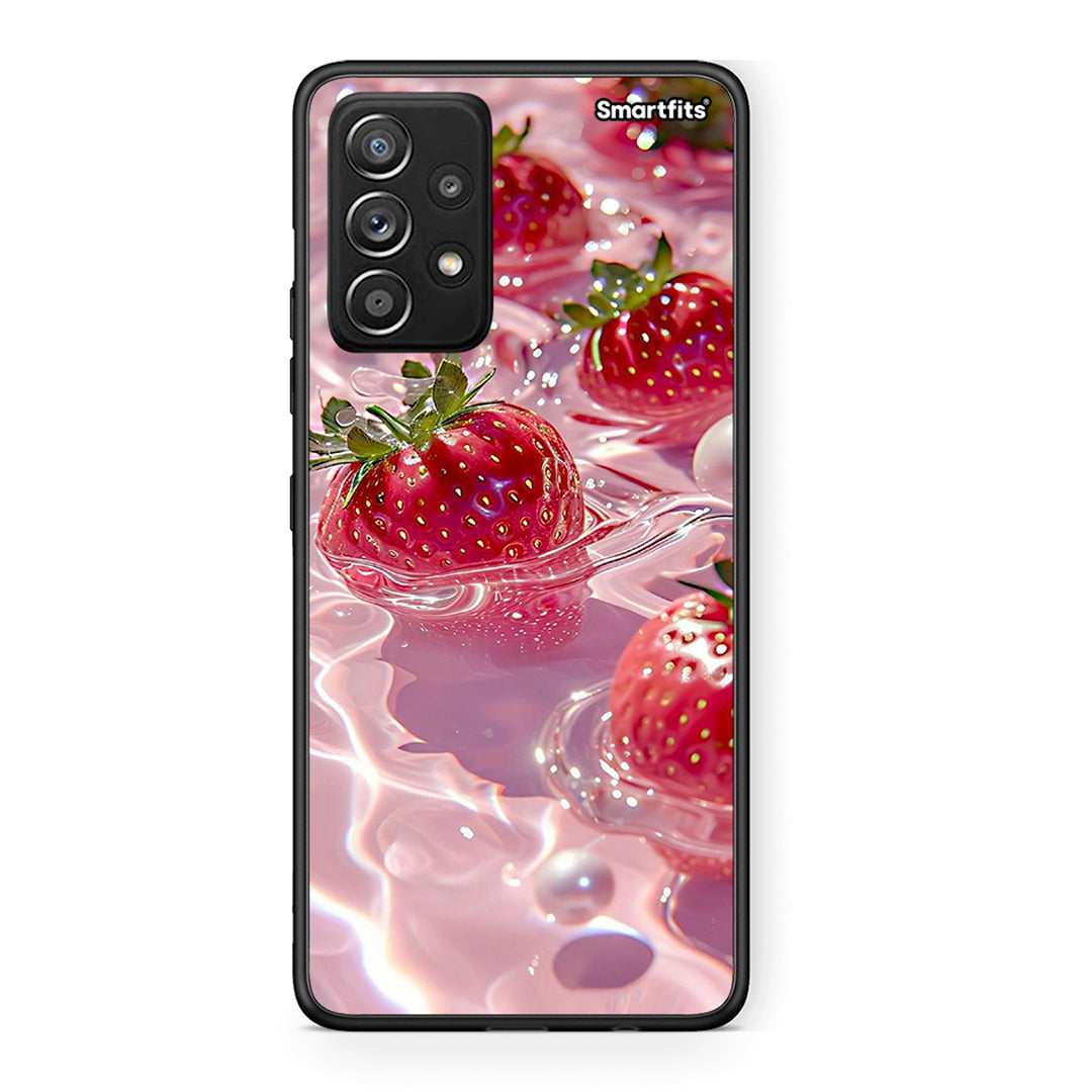 Samsung Galaxy A52 Juicy Strawberries θήκη από τη Smartfits με σχέδιο στο πίσω μέρος και μαύρο περίβλημα | Smartphone case with colorful back and black bezels by Smartfits