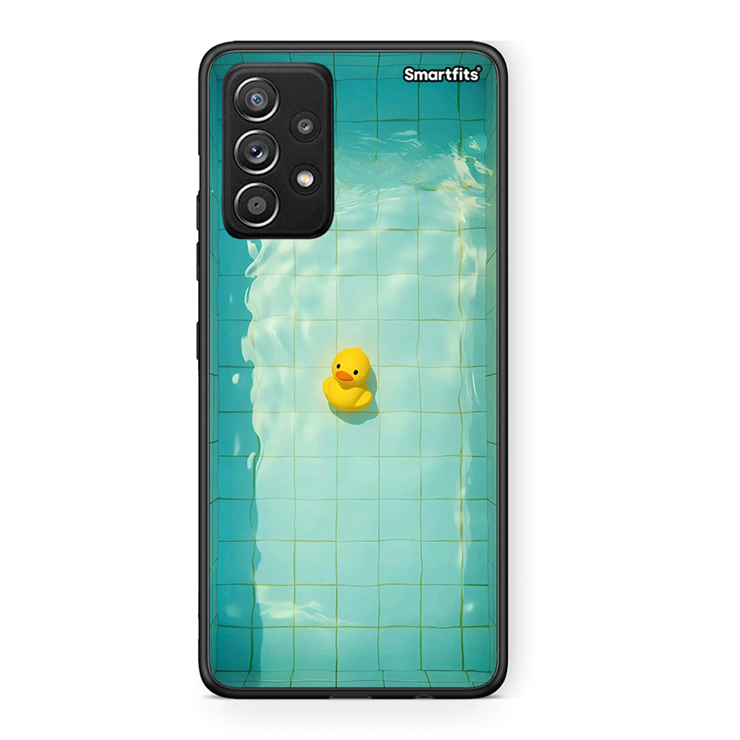 Samsung Galaxy A52 Yellow Duck θήκη από τη Smartfits με σχέδιο στο πίσω μέρος και μαύρο περίβλημα | Smartphone case with colorful back and black bezels by Smartfits