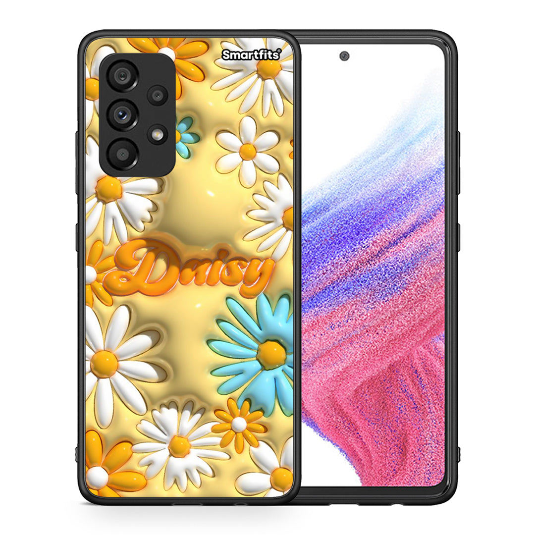 Θήκη Samsung A53 5G Bubble Daisies από τη Smartfits με σχέδιο στο πίσω μέρος και μαύρο περίβλημα | Samsung A53 5G Bubble Daisies case with colorful back and black bezels