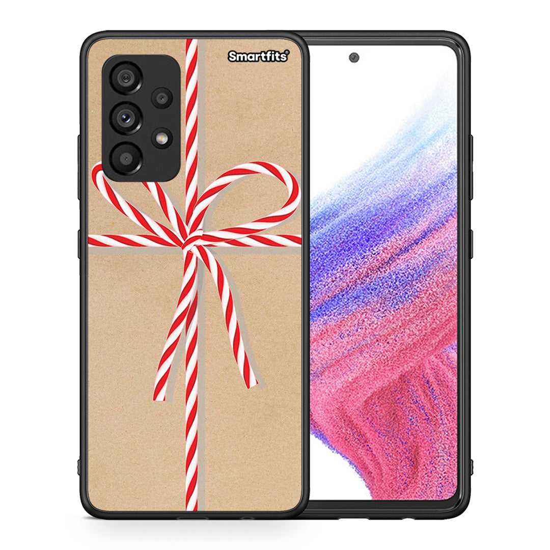 Θήκη Samsung A53 5G Christmas Gift από τη Smartfits με σχέδιο στο πίσω μέρος και μαύρο περίβλημα | Samsung A53 5G Christmas Gift case with colorful back and black bezels