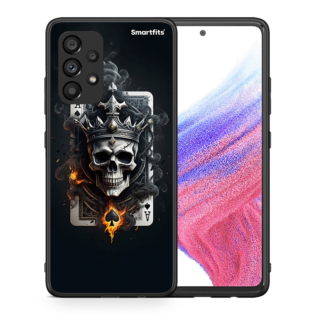 Θήκη Samsung A53 5G Skull King Ace από τη Smartfits με σχέδιο στο πίσω μέρος και μαύρο περίβλημα | Samsung A53 5G Skull King Ace case with colorful back and black bezels