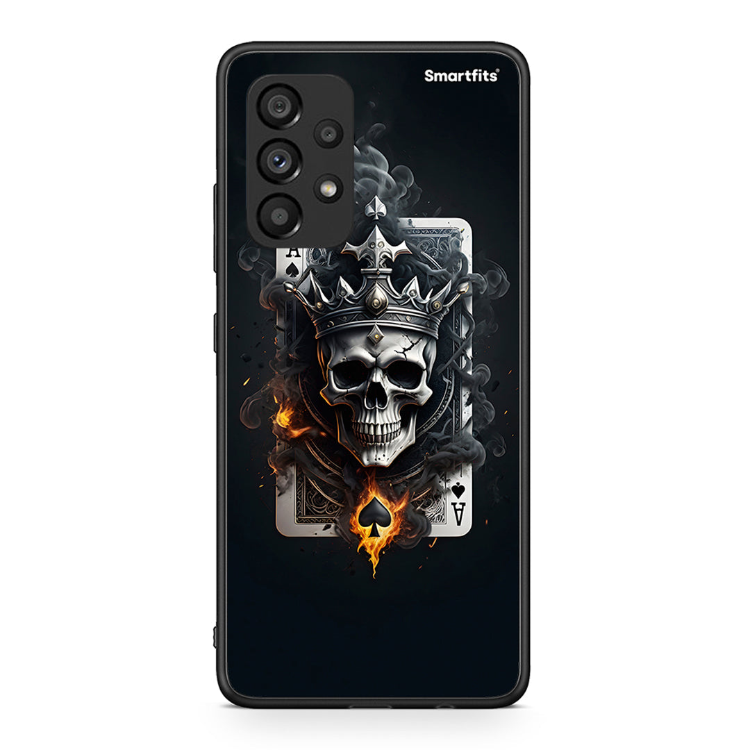 Samsung A53 5G Skull King Ace θήκη από τη Smartfits με σχέδιο στο πίσω μέρος και μαύρο περίβλημα | Smartphone case with colorful back and black bezels by Smartfits