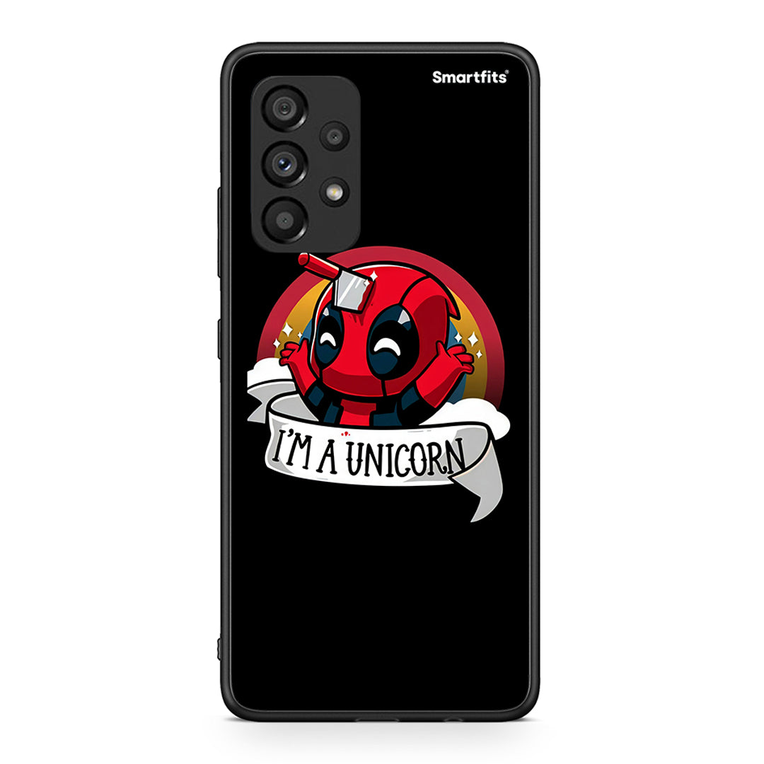 Samsung A53 5G Unicorn Deadpool θήκη από τη Smartfits με σχέδιο στο πίσω μέρος και μαύρο περίβλημα | Smartphone case with colorful back and black bezels by Smartfits