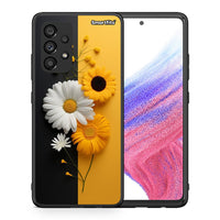 Thumbnail for Θήκη Samsung A53 5G Yellow Daisies από τη Smartfits με σχέδιο στο πίσω μέρος και μαύρο περίβλημα | Samsung A53 5G Yellow Daisies case with colorful back and black bezels