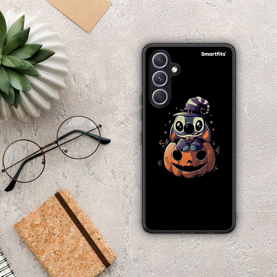 Θήκη Samsung Galaxy A54 Halloween Stitch από τη Smartfits με σχέδιο στο πίσω μέρος και μαύρο περίβλημα | Samsung Galaxy A54 Halloween Stitch Case with Colorful Back and Black Bezels